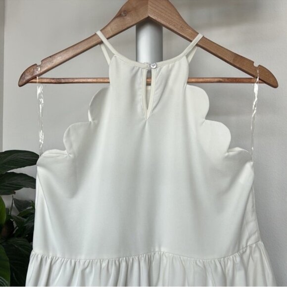 Entro Scalloped Babydoll Tank Top/Blouse/Shirt Sz S White - Picture 7 of 10